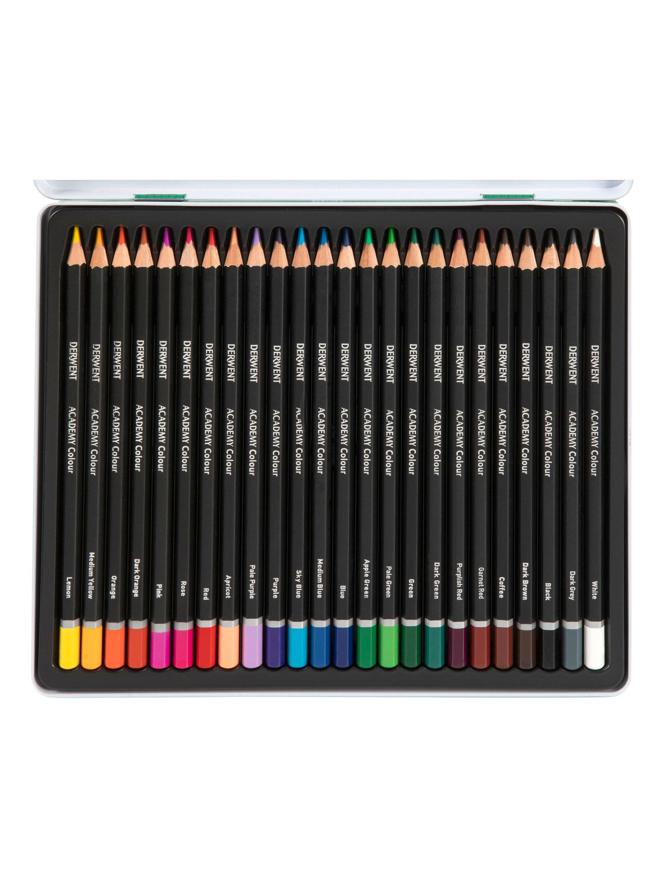 Derwent Academy colour pencils tin of 24, imported from the UK