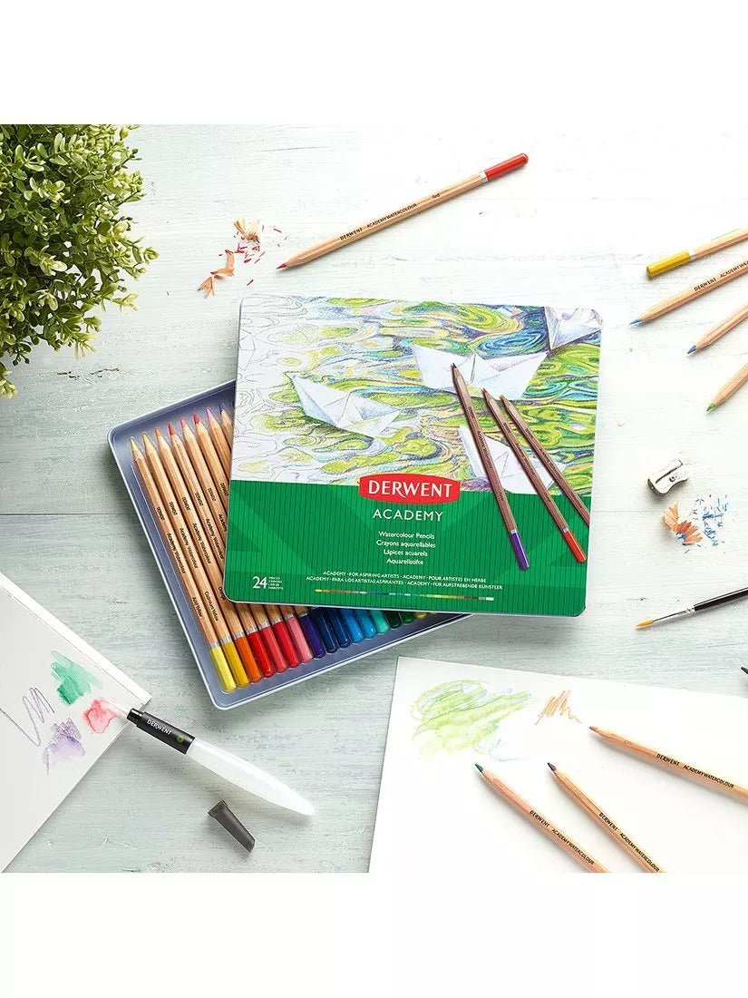Derwent Academy watercolour pencils tin of 24, UK version