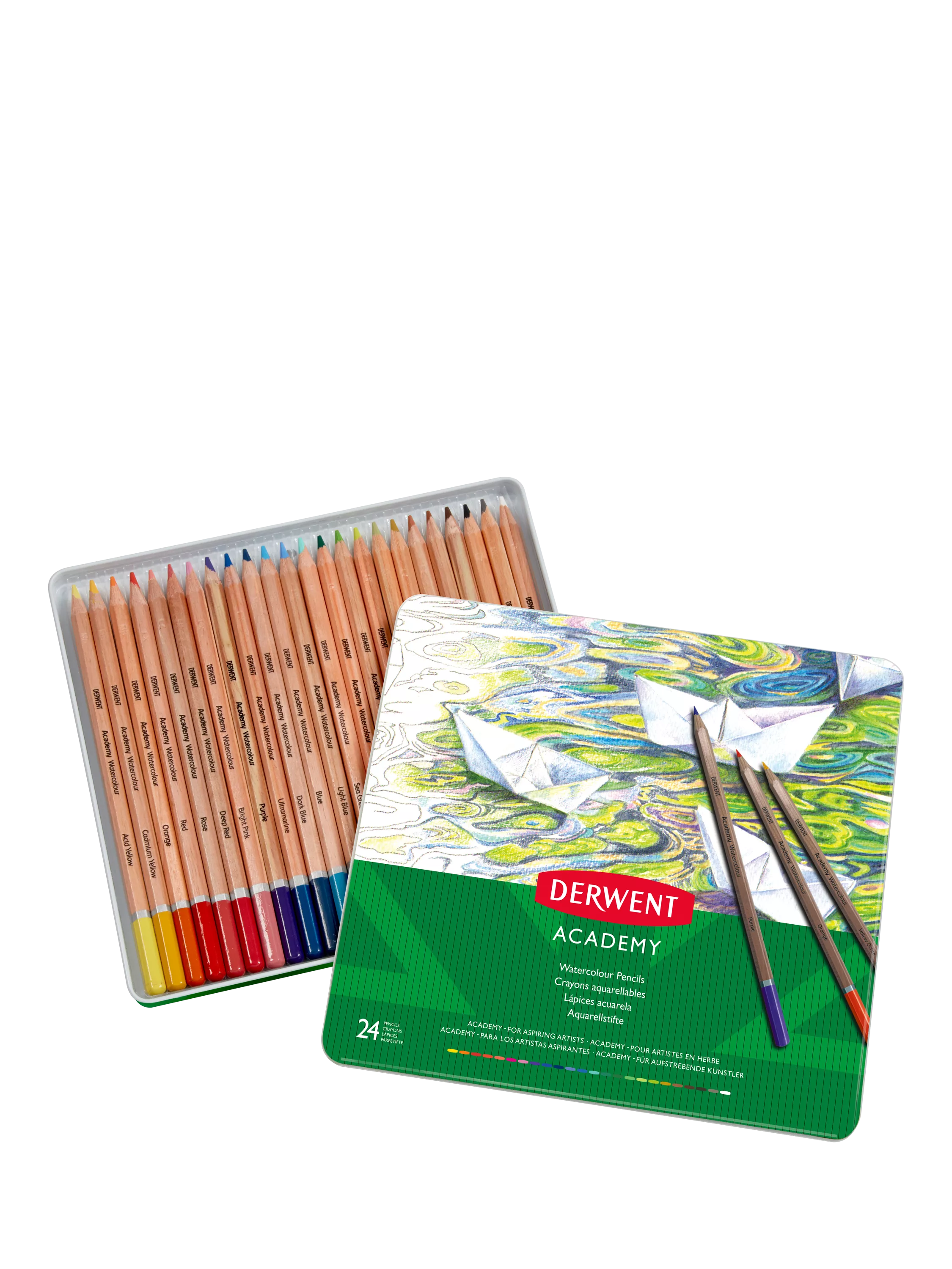 Derwent Academy watercolour pencils tin of 24, UK version