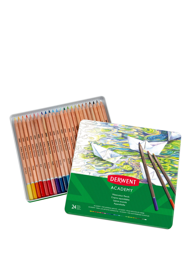 Derwent Academy watercolour pencils tin of 24, UK version