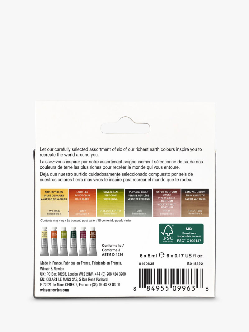 Winsor Newton Rich Earth watercolour set of 6, imported from the UK