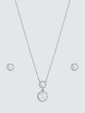 Jon Richard Cubic Zirconia Double Halo Drop Box Set Silver