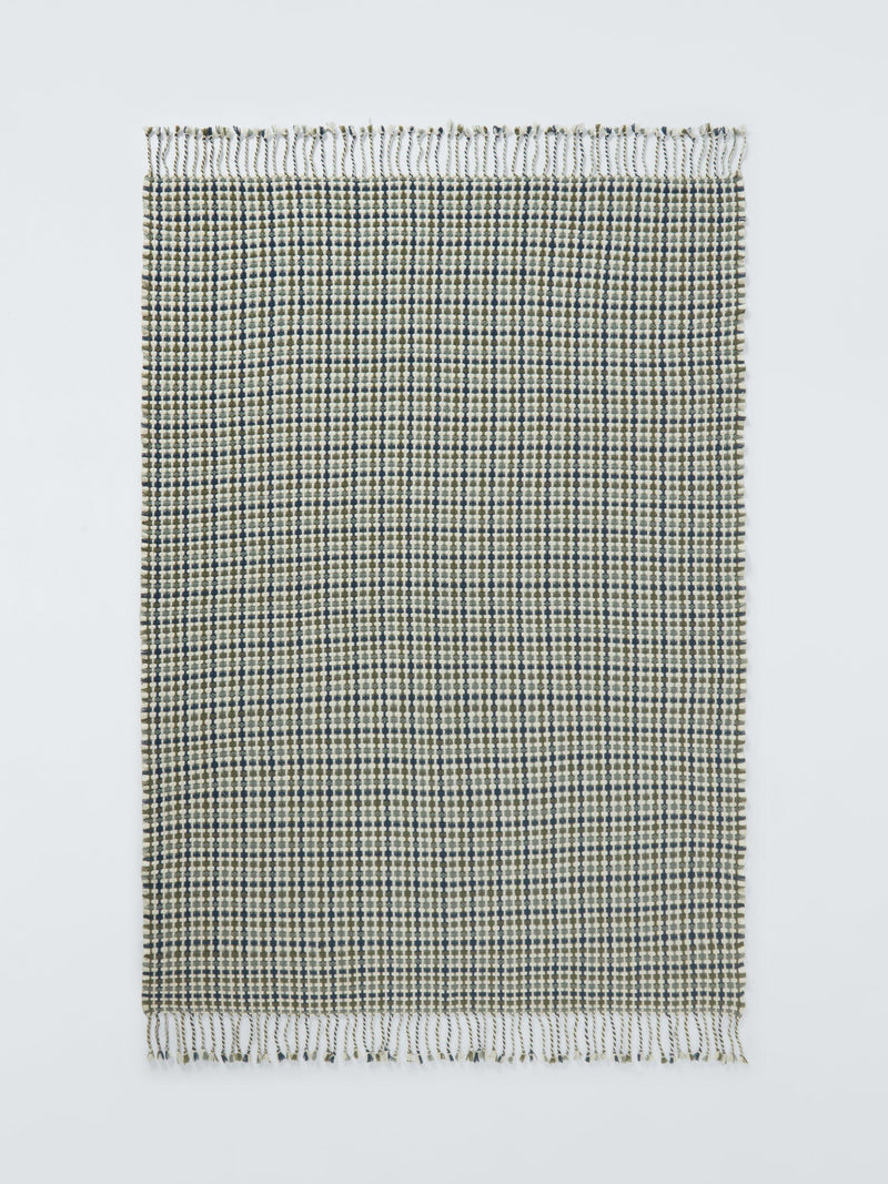 John Lewis wool throw in blue and green check - British product