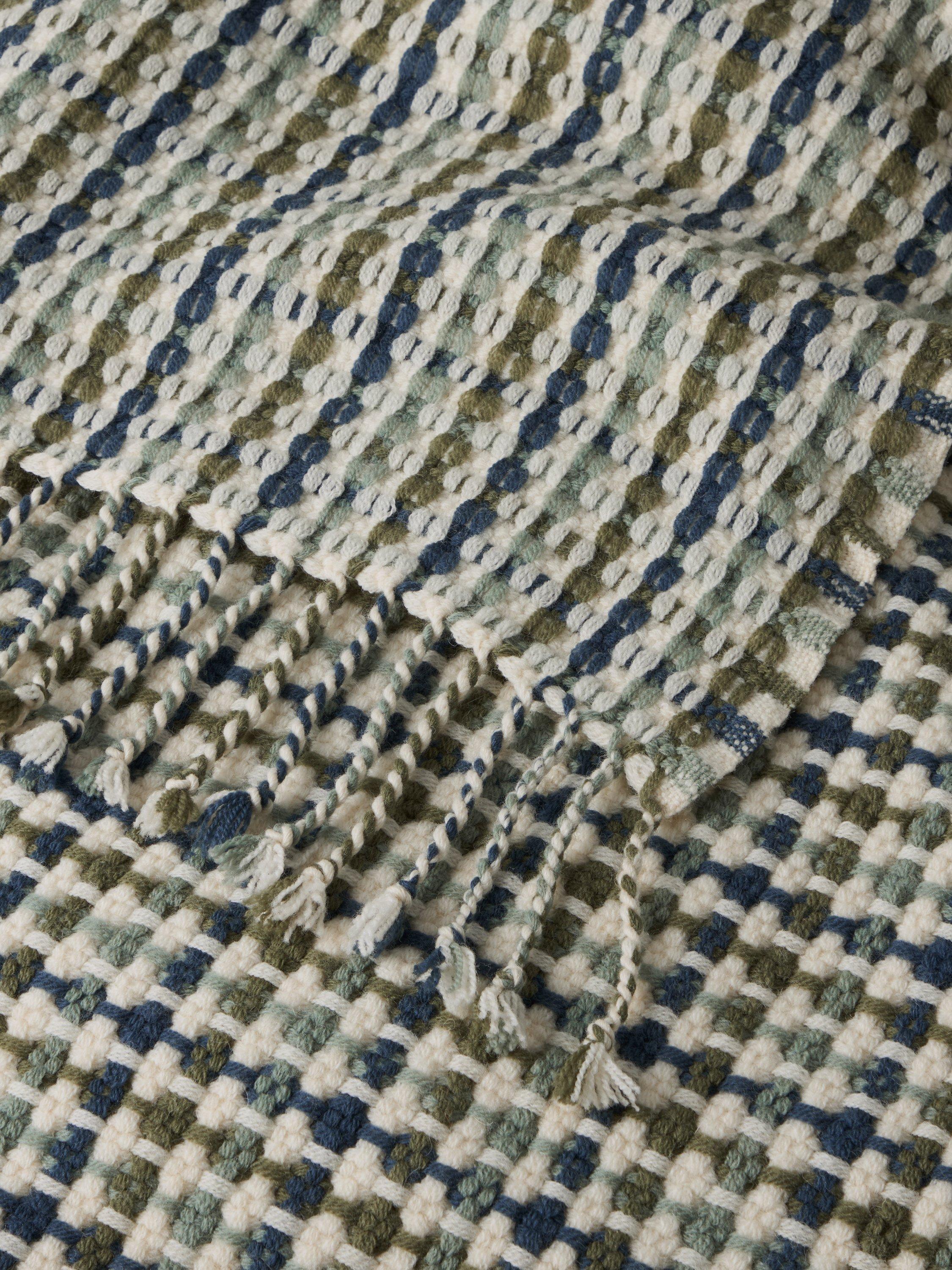 John Lewis wool throw in blue and green check - British product