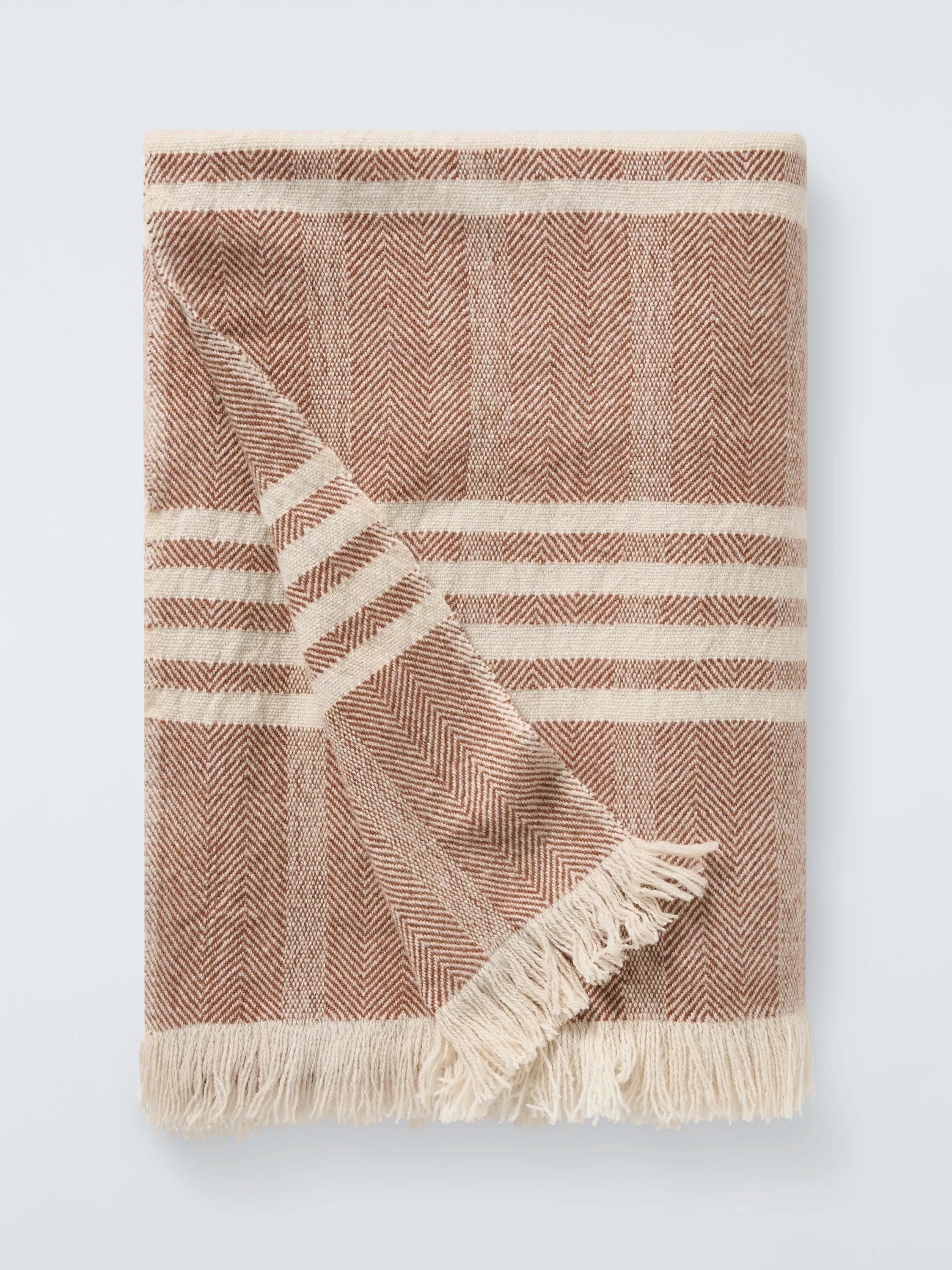 John Lewis herringbone woven wool throw 190x140cm, imported from the UK