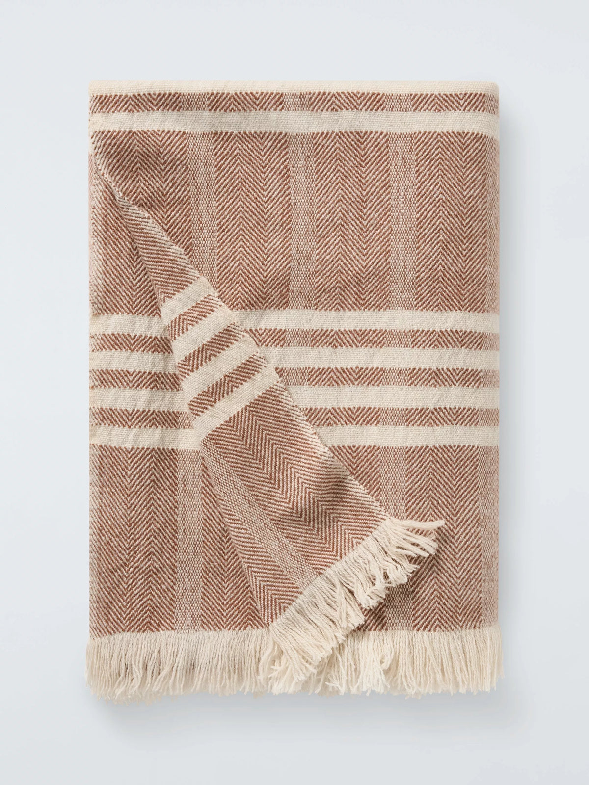 John Lewis herringbone woven wool throw 190x140cm, imported from the UK