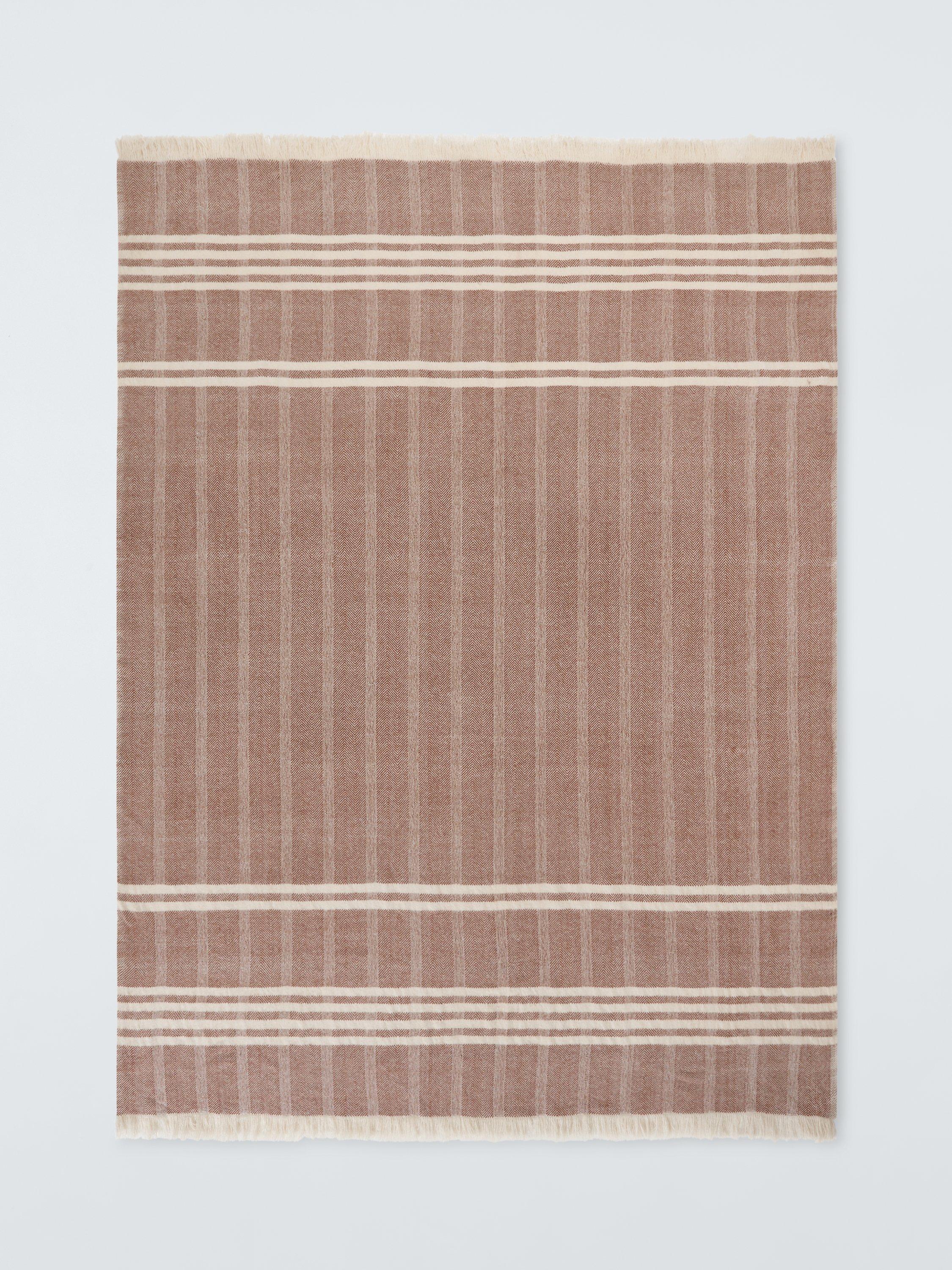 John Lewis herringbone woven wool throw 190x140cm, imported from the UK