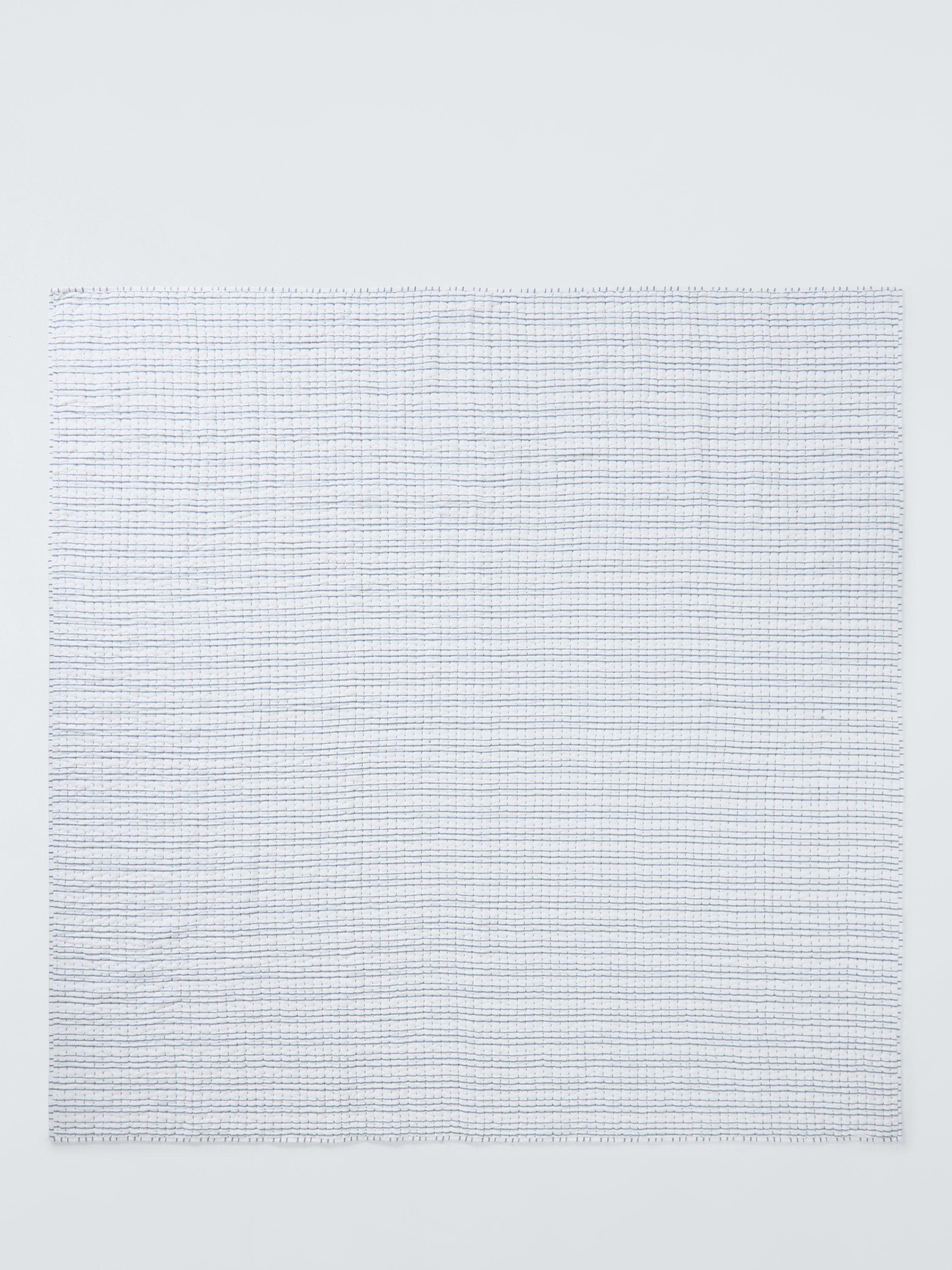 John Lewis striped cotton quilt blue king size (British brand)