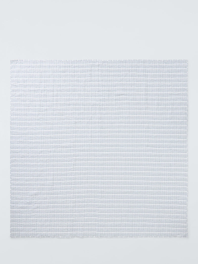 John Lewis striped cotton quilt blue king size (British brand)