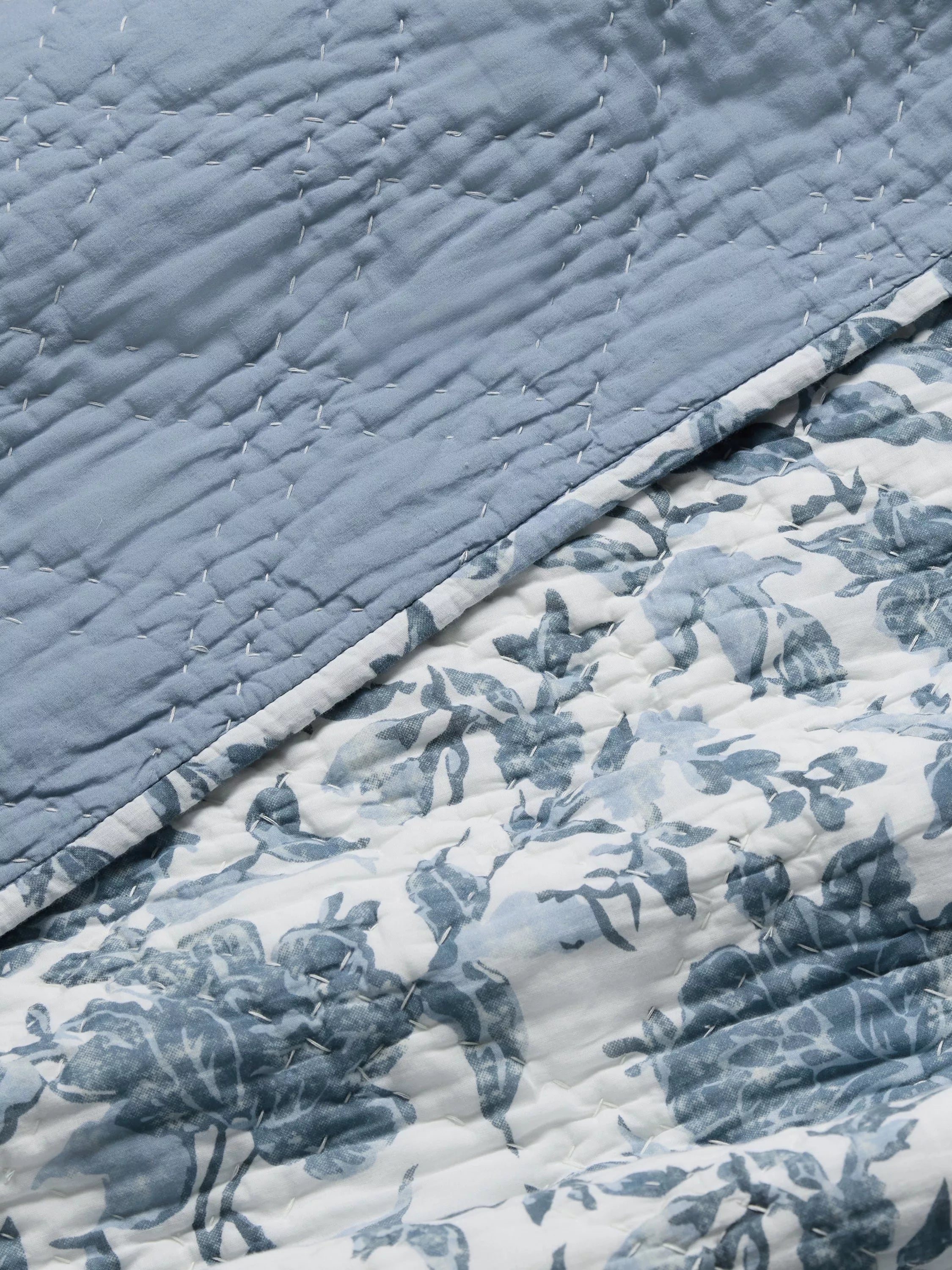 John Lewis blue floral quilt king size (British brand)
