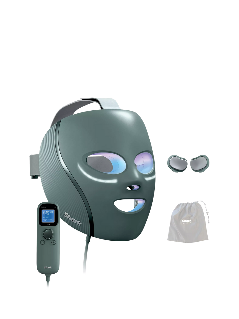 Shark CryoGlow FW312UK Under-Eye Cooling & LED Anti-Ageing & Blemish Repair Mask, Frosted Sage