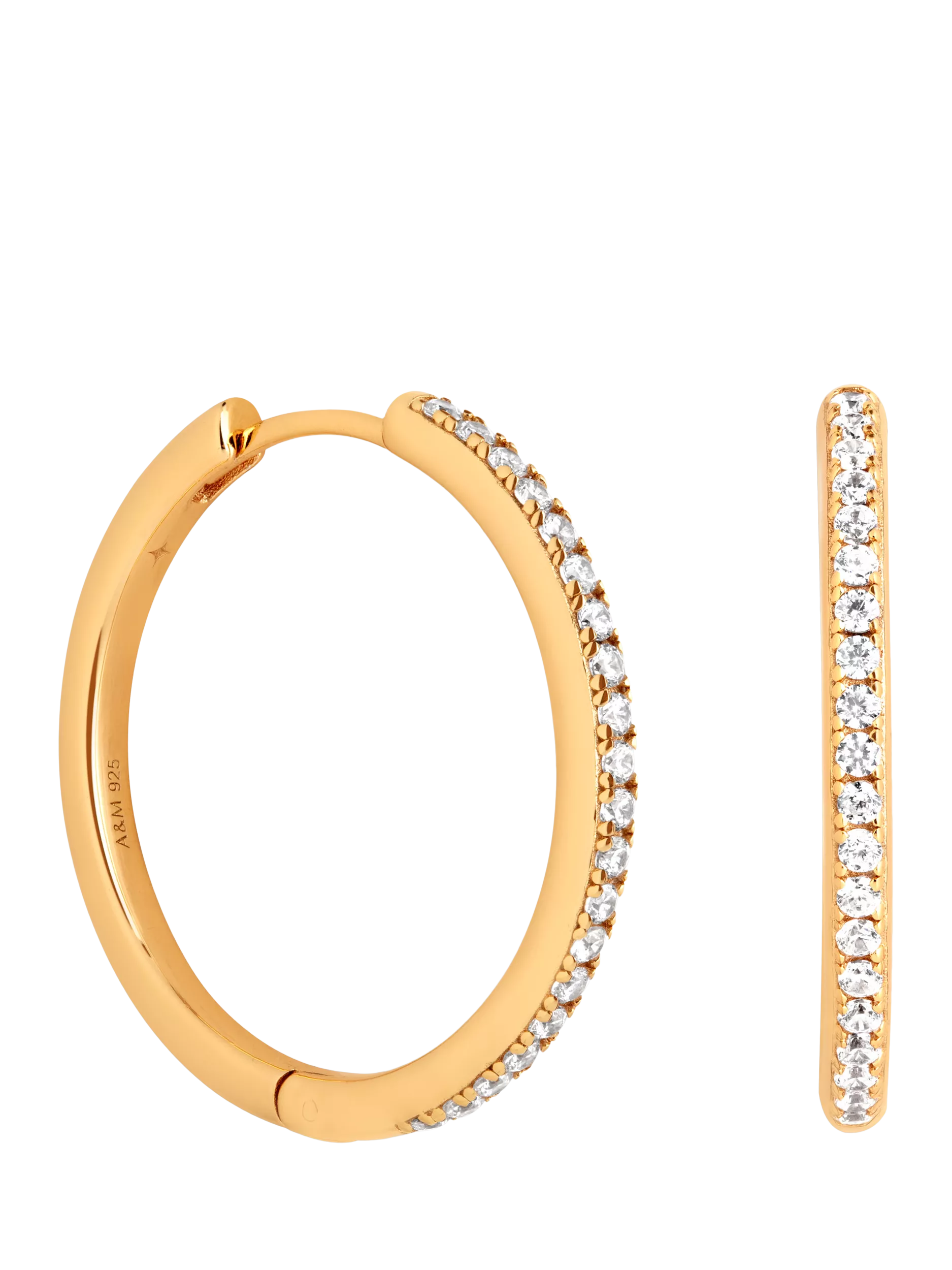 Astrid & Miyu crystal hoop earrings 25mm (British brand)