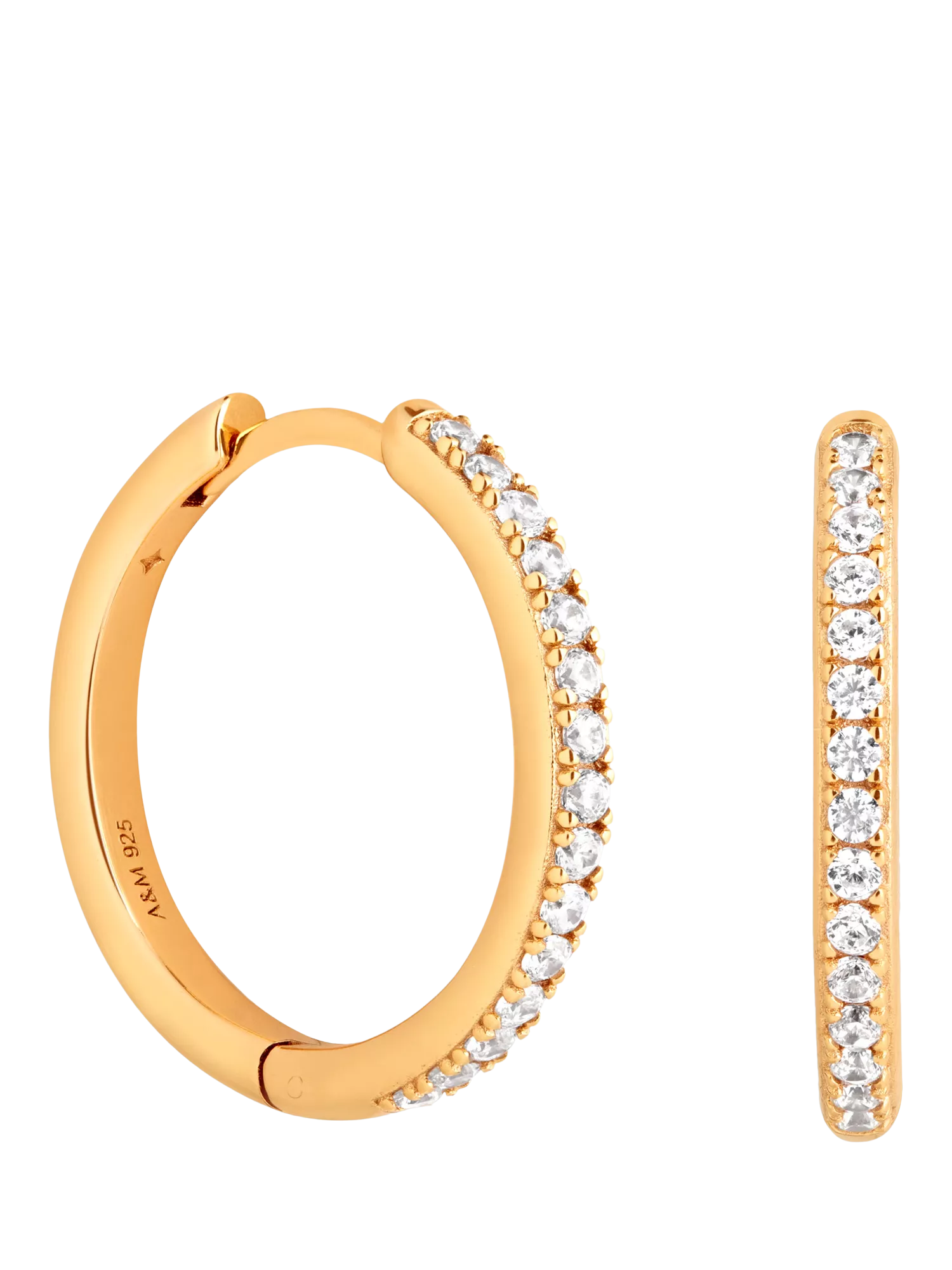 Astrid & Miyu Essential Crystal Hoop Earrings 25mm