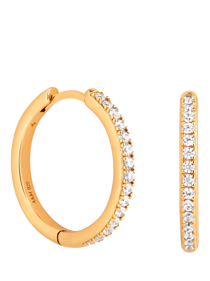 Astrid & Miyu Essential Crystal Hoop Earrings 25mm