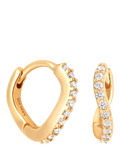 Astrid & Miyu wave crystal huggie earrings yellow gold 11mm - British product
