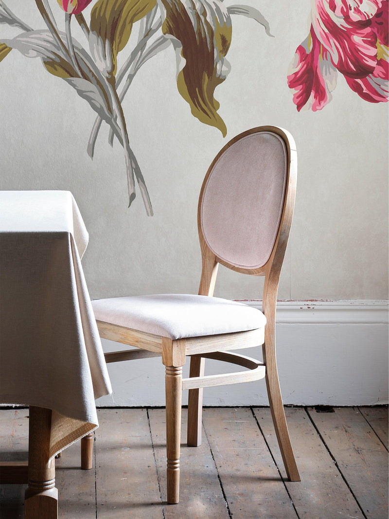 Laura Ashley upholstered dining chair set of 2 oak natural - British product