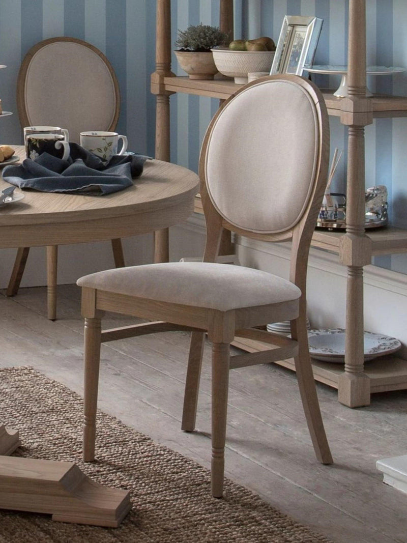 Laura Ashley upholstered dining chair set of 2 oak natural - British product
