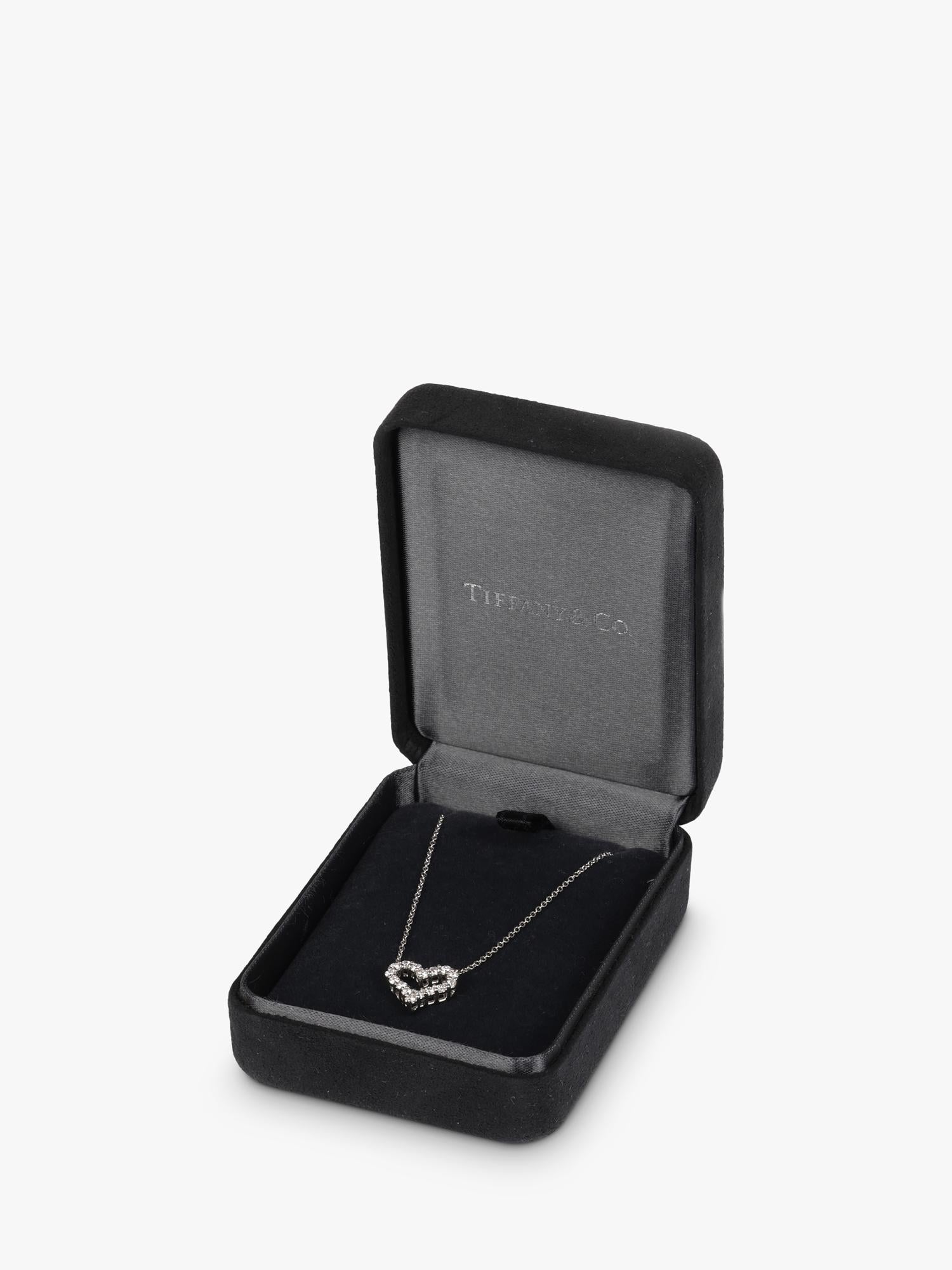 Tiffany & Co. Hearts mini platinum pendant with diamond, imported from the UK