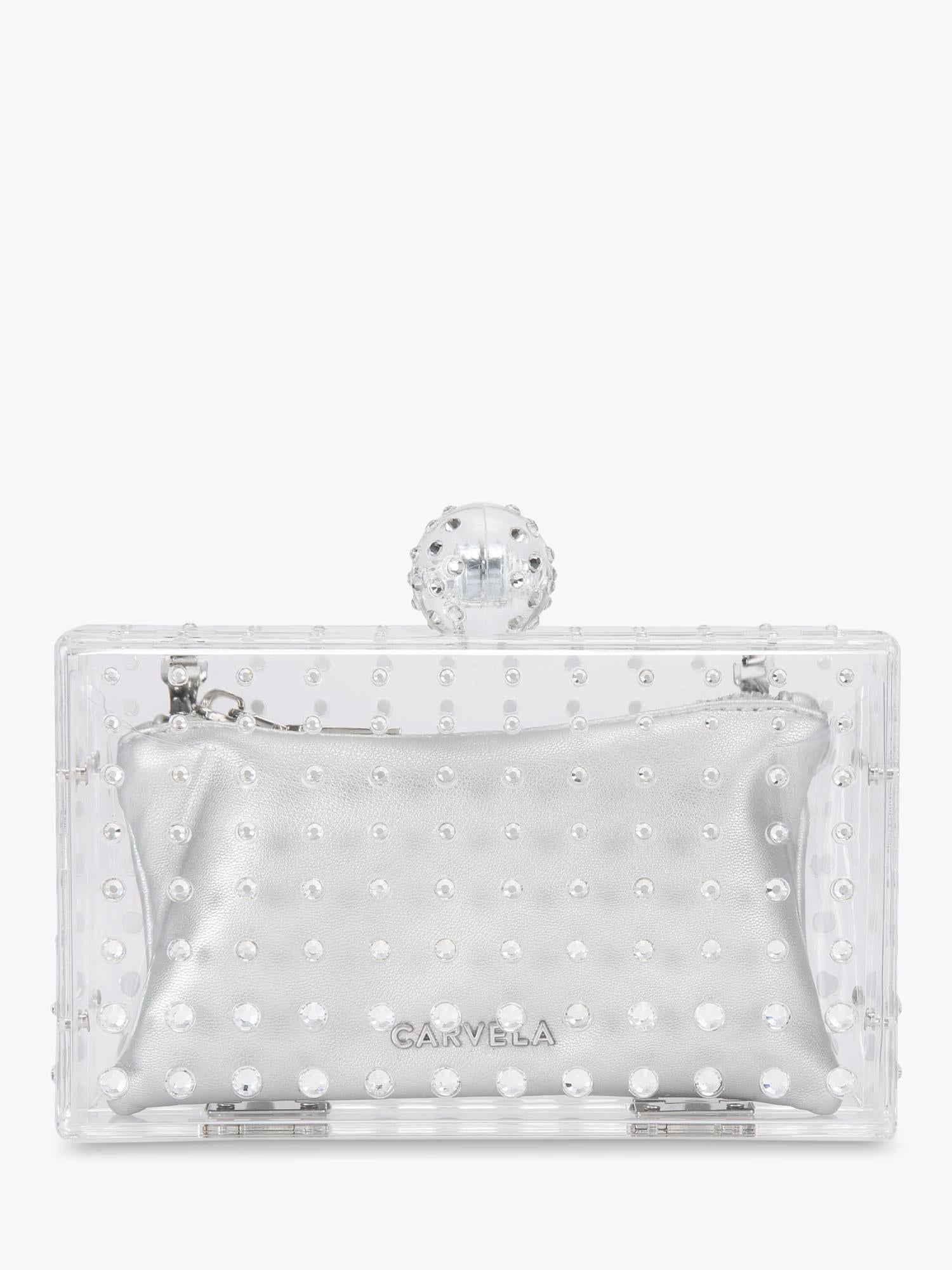 Carvela Cristallo Embellished Clutch Bag, imported from the UK