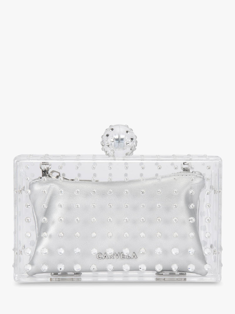 Carvela Cristallo Embellished Clutch Bag, imported from the UK