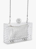 Carvela Cristallo Embellished Clutch Bag, imported from the UK