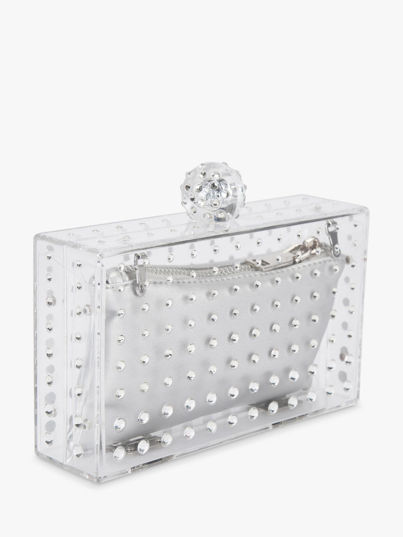 Carvela Cristallo Embellished Clutch Bag, imported from the UK