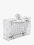 Carvela Cristallo Embellished Clutch Bag, imported from the UK