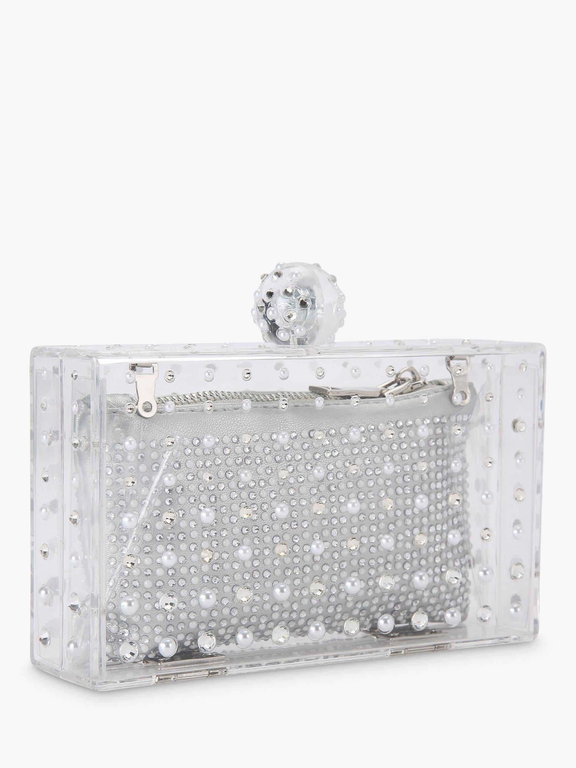 Carvela Cristallo clutch bag silver (British brand)