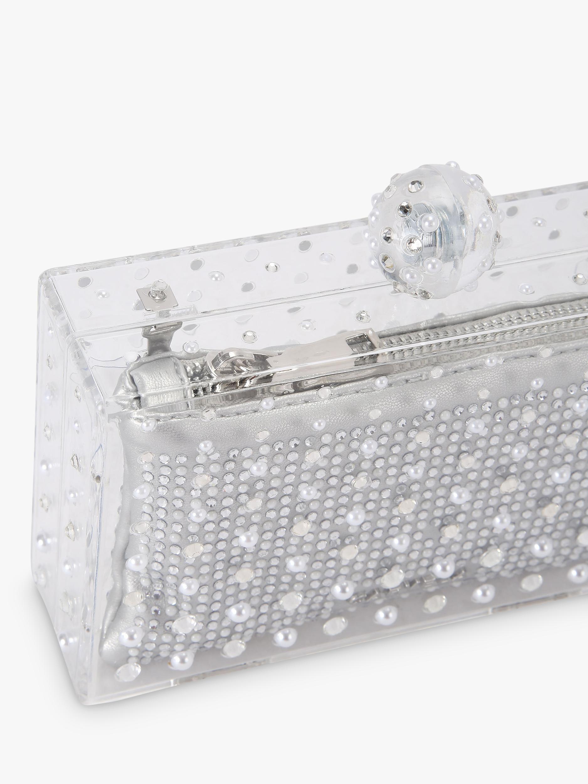 Carvela Cristallo clutch bag silver (British brand)