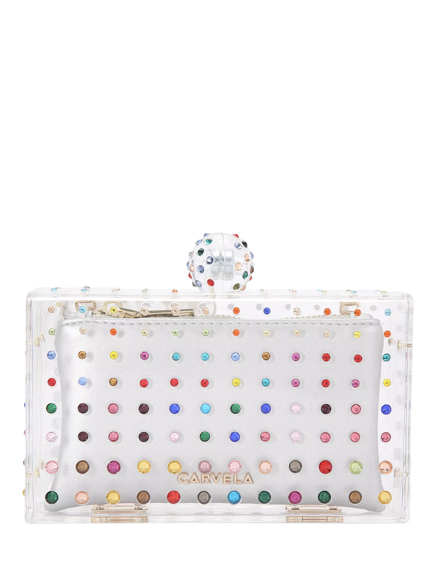 Carvela Cristallo Embellished Clutch Bag, Multi