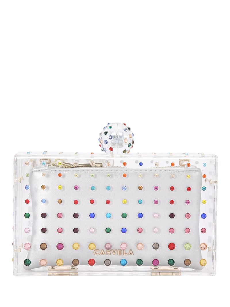 Carvela Cristallo Embellished Clutch Bag, Multi