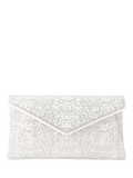 Carvela Stargaze embellished envelope clutch bag, imported from the UK