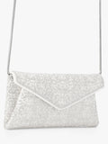 Carvela Stargaze embellished envelope clutch bag, imported from the UK