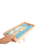 Bigjigs Toys ice puck game with wooden counters and board, imported from the UK