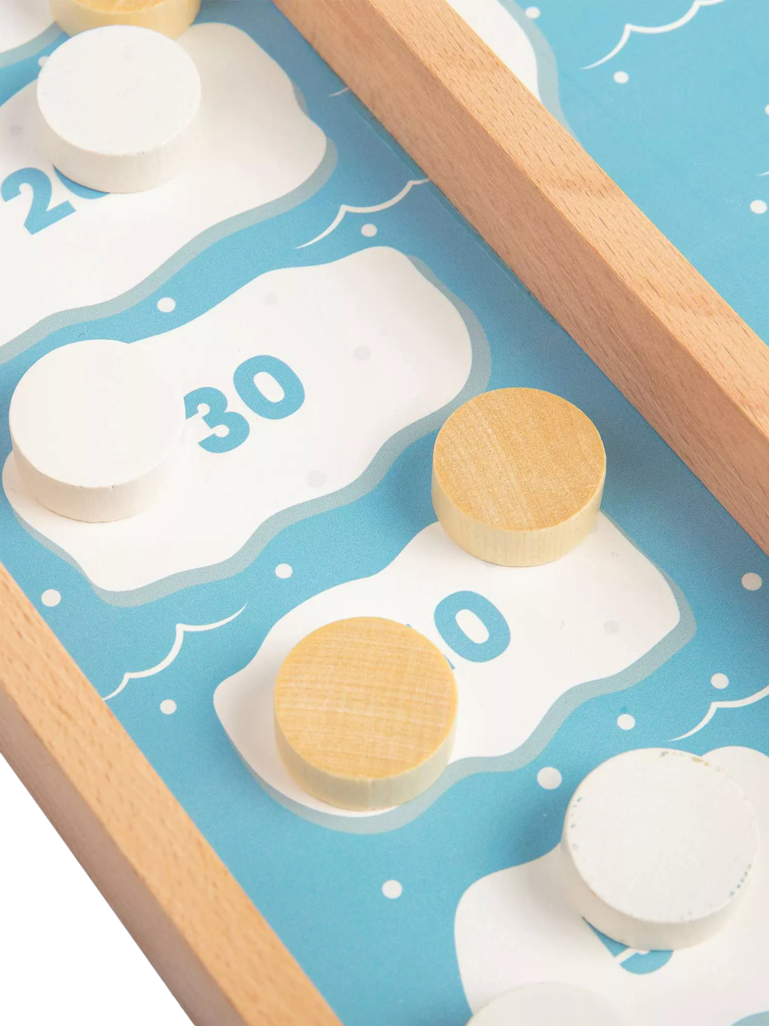 Bigjigs Toys ice puck game with wooden counters and board, imported from the UK