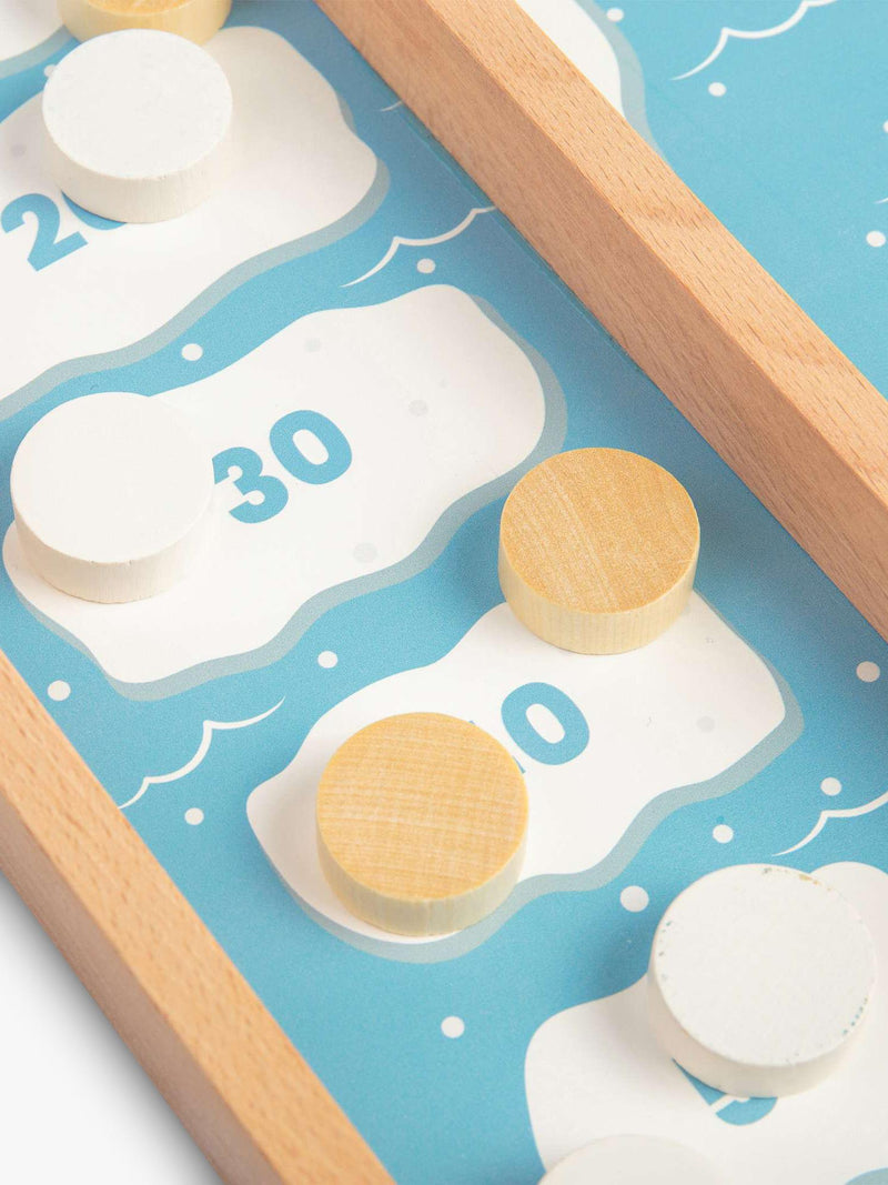Bigjigs Toys ice puck game with wooden counters and board, imported from the UK