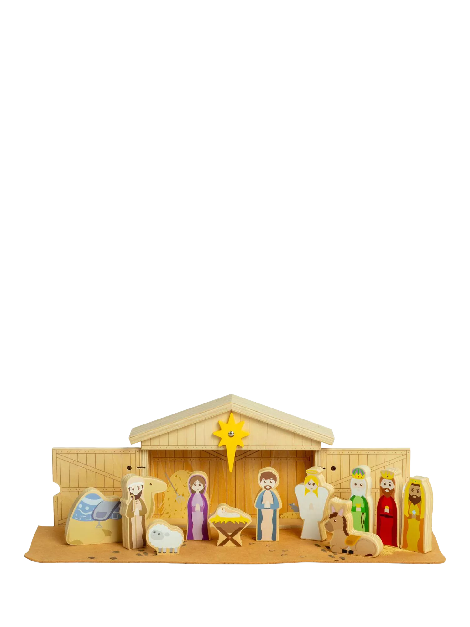 Bigjigs Toys wooden nativity set 13 pieces (British brand)