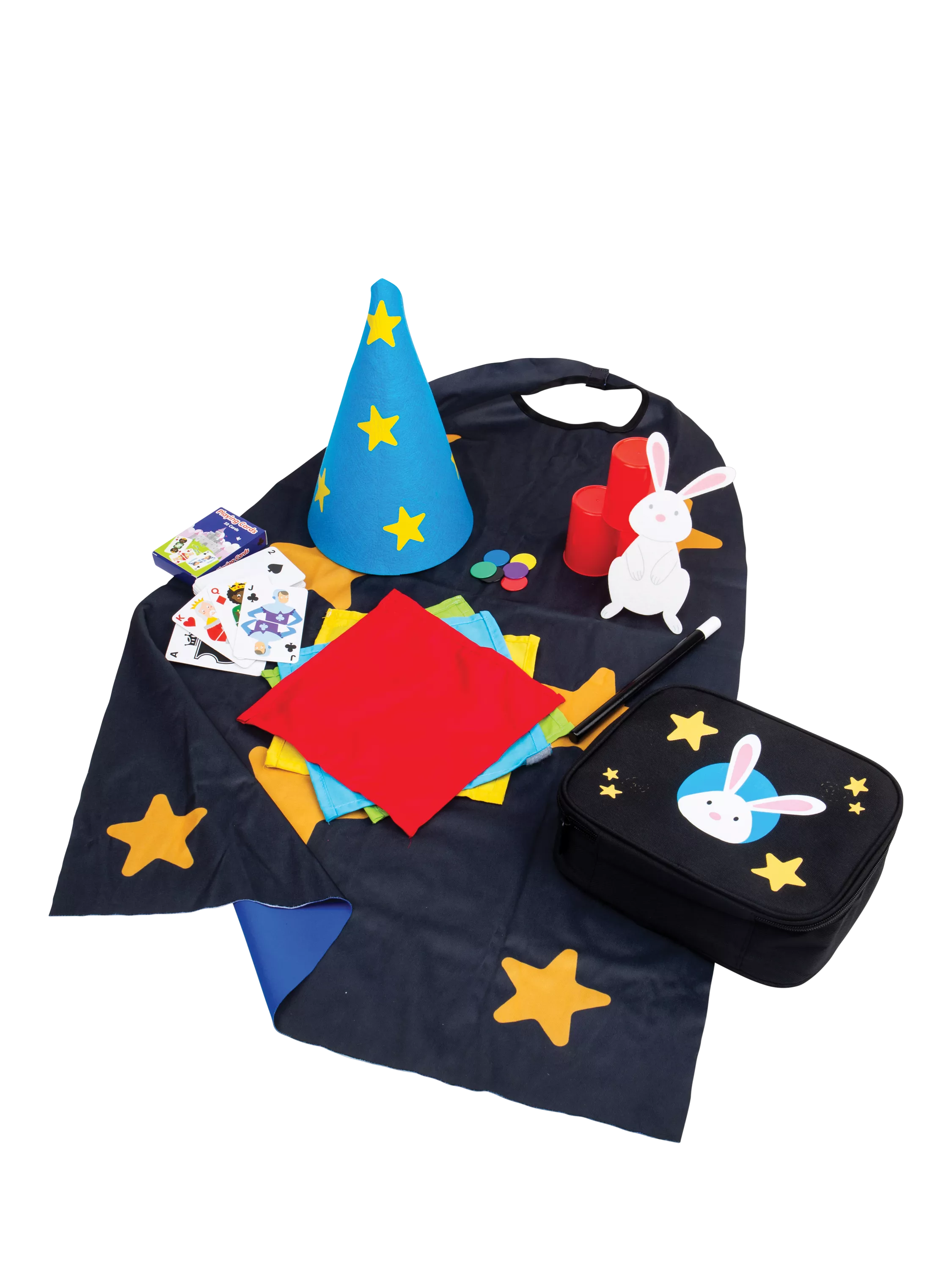 Bigjigs Toys magician kit with cape and wand (British brand)