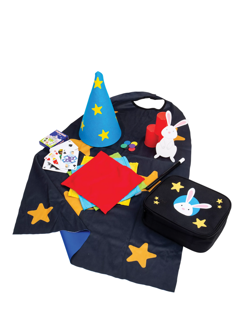 Bigjigs Toys magician kit with cape and wand (British brand)