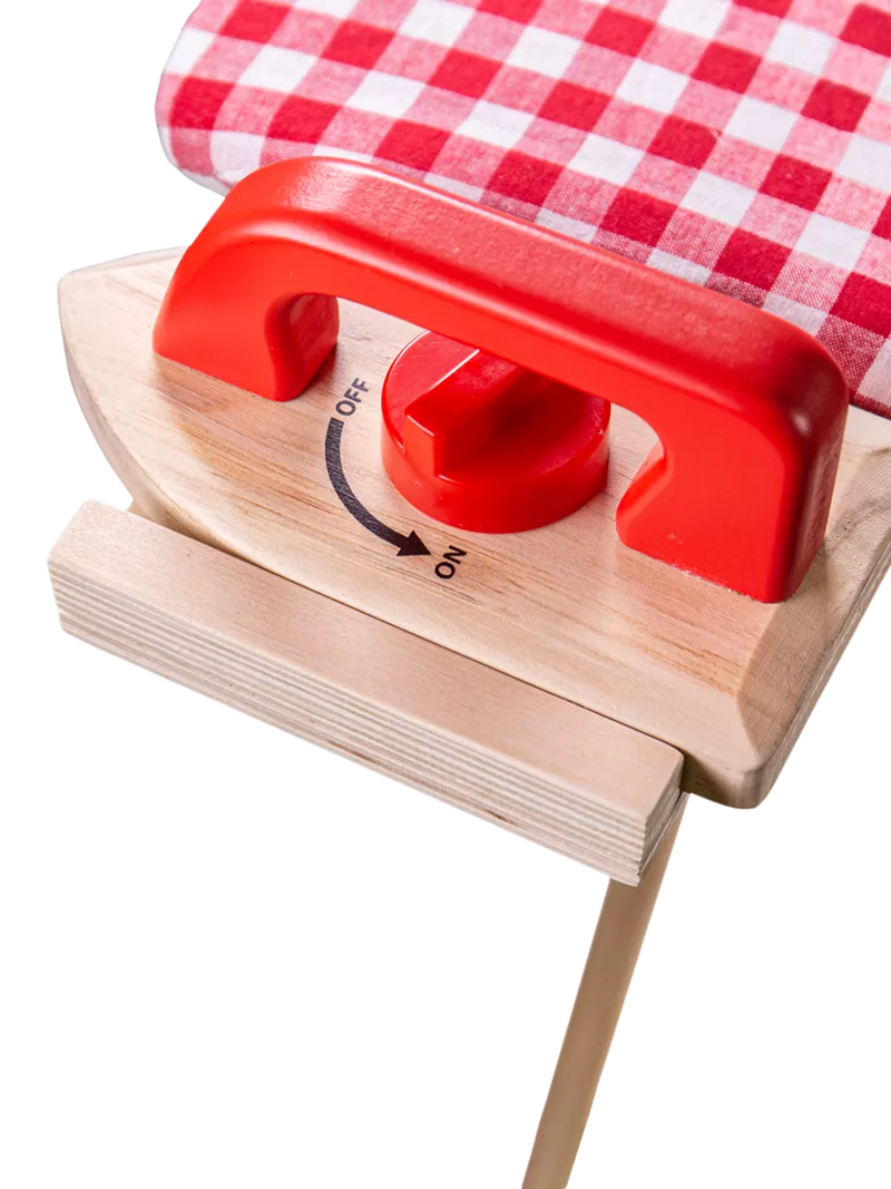 Bigjigs Toys wooden ironing board playset, imported from the UK