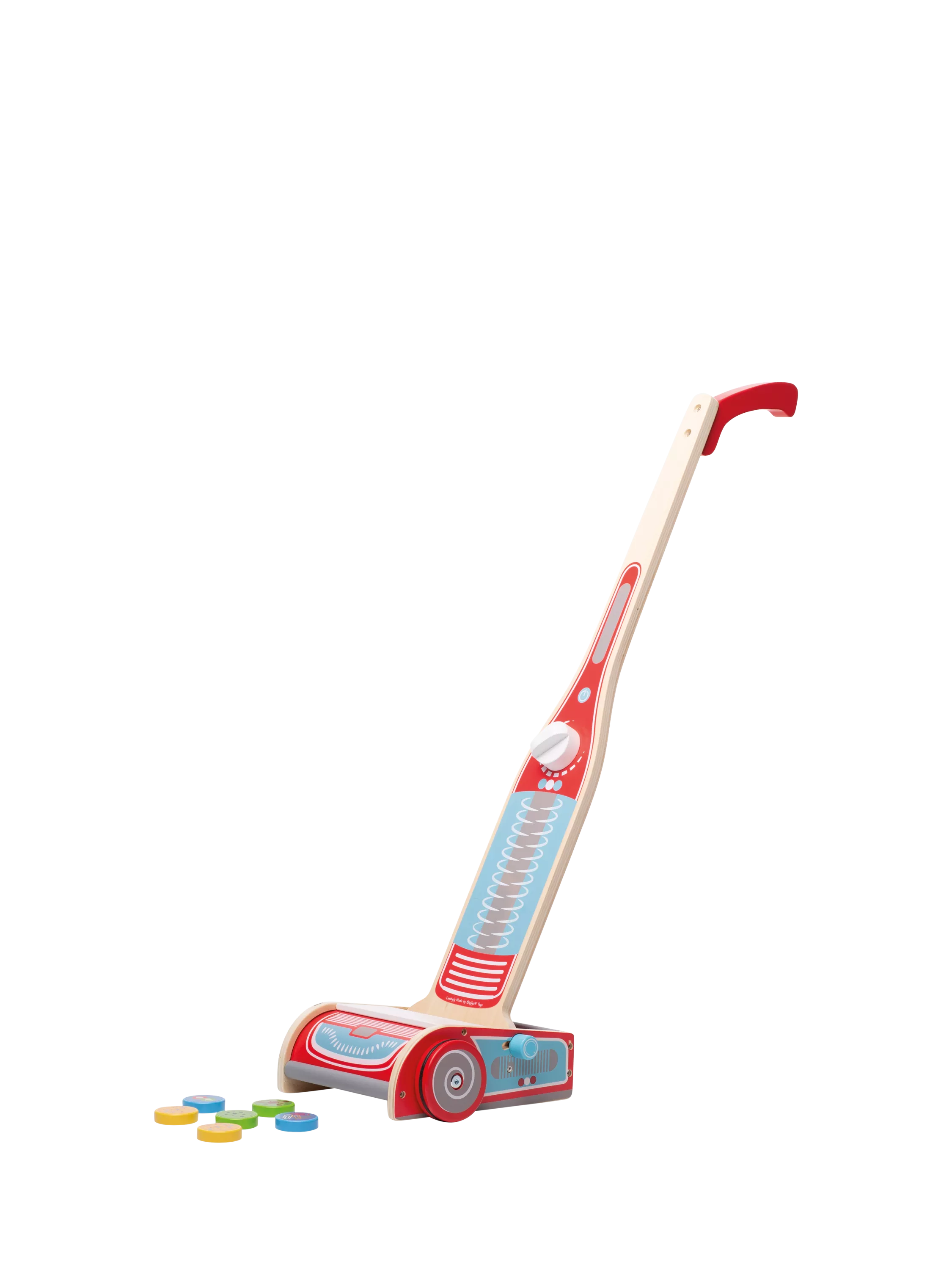 Bigjigs Toys wooden upright toy vacuum cleaner (British brand)
