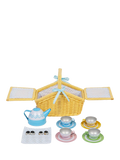 Bigjigs Toys picnic basket set with tin teacups and teapot - British product