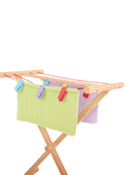 Bigjigs Toys wooden clothes airer with 8 pegs - British product