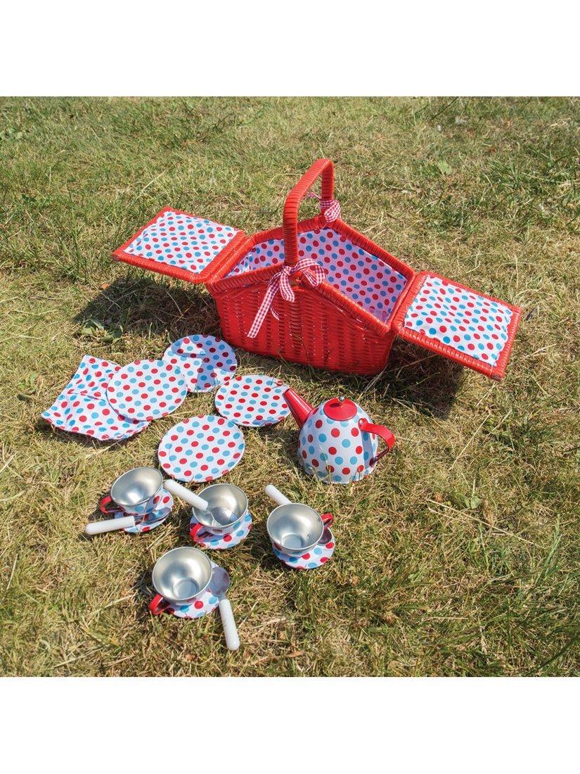 Bigjigs Toys spotted tea set, UK version