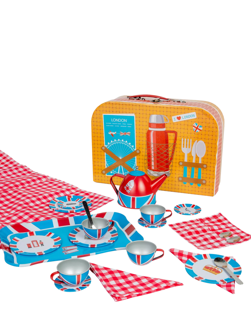 Bigjigs Toys London tin tea playset - British product