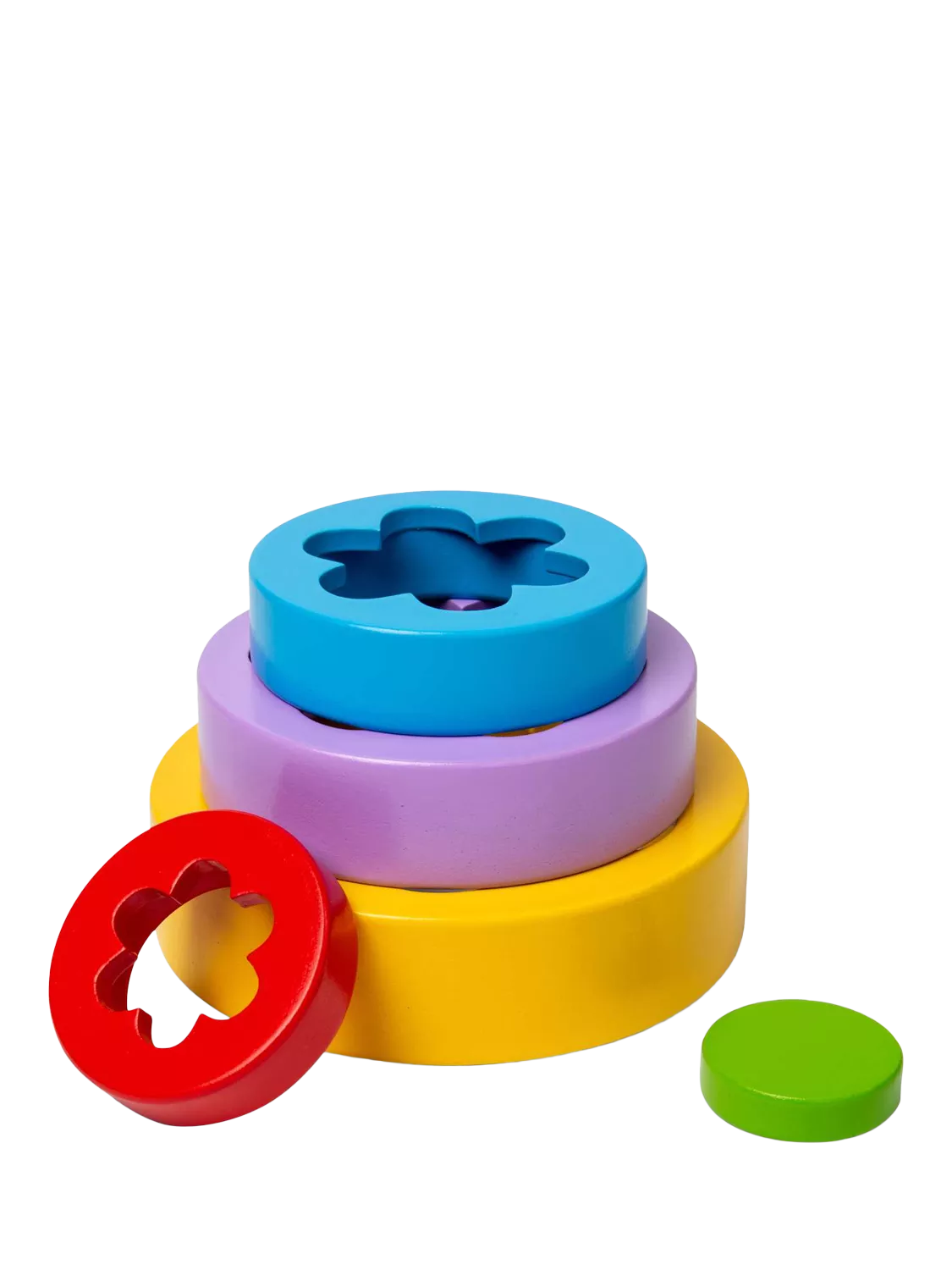 Bigjigs Toys Flower Tower wooden stacking toy with 5 pieces (British brand)