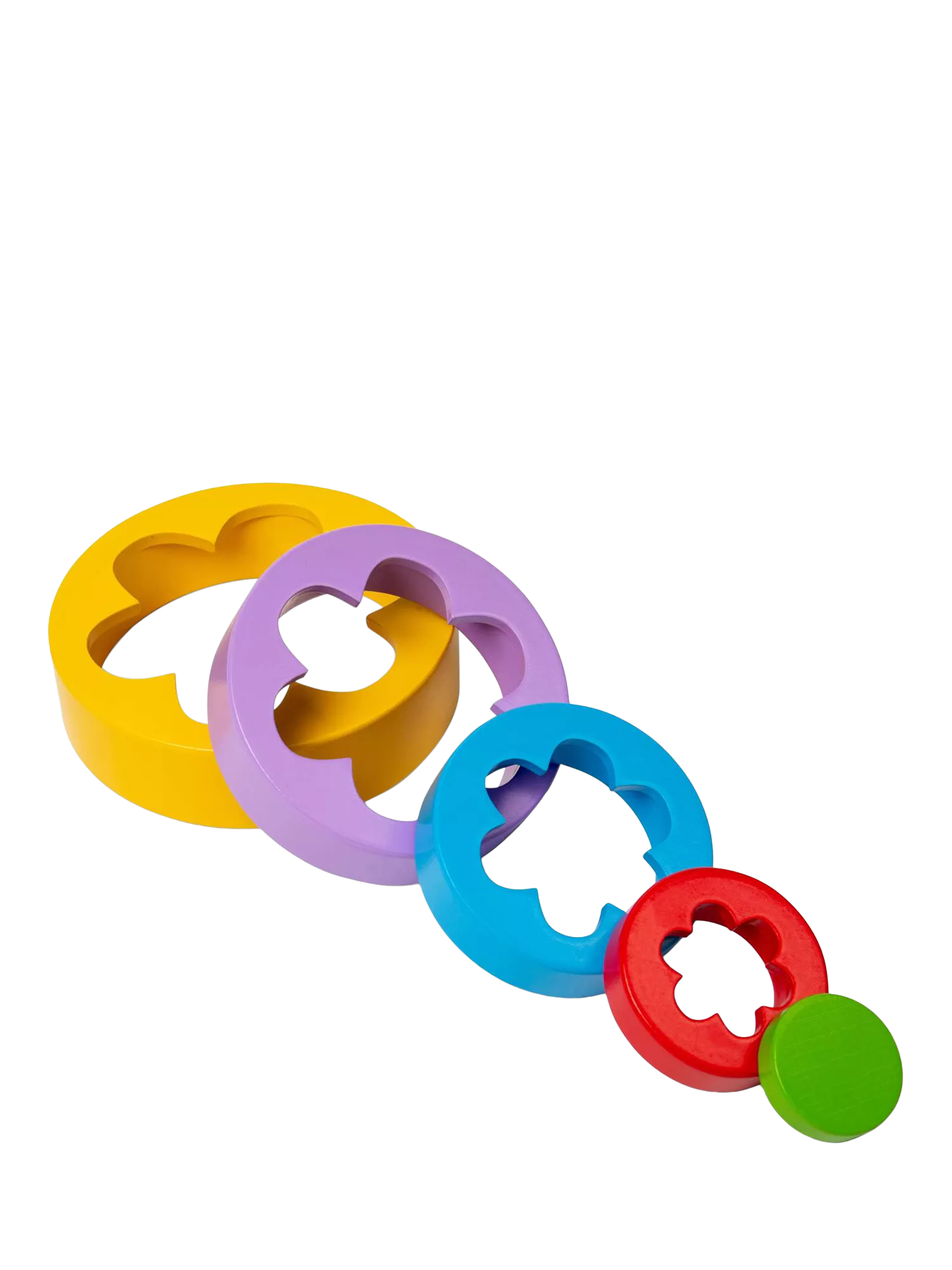 Bigjigs Toys Flower Tower wooden stacking toy with 5 pieces (British brand)
