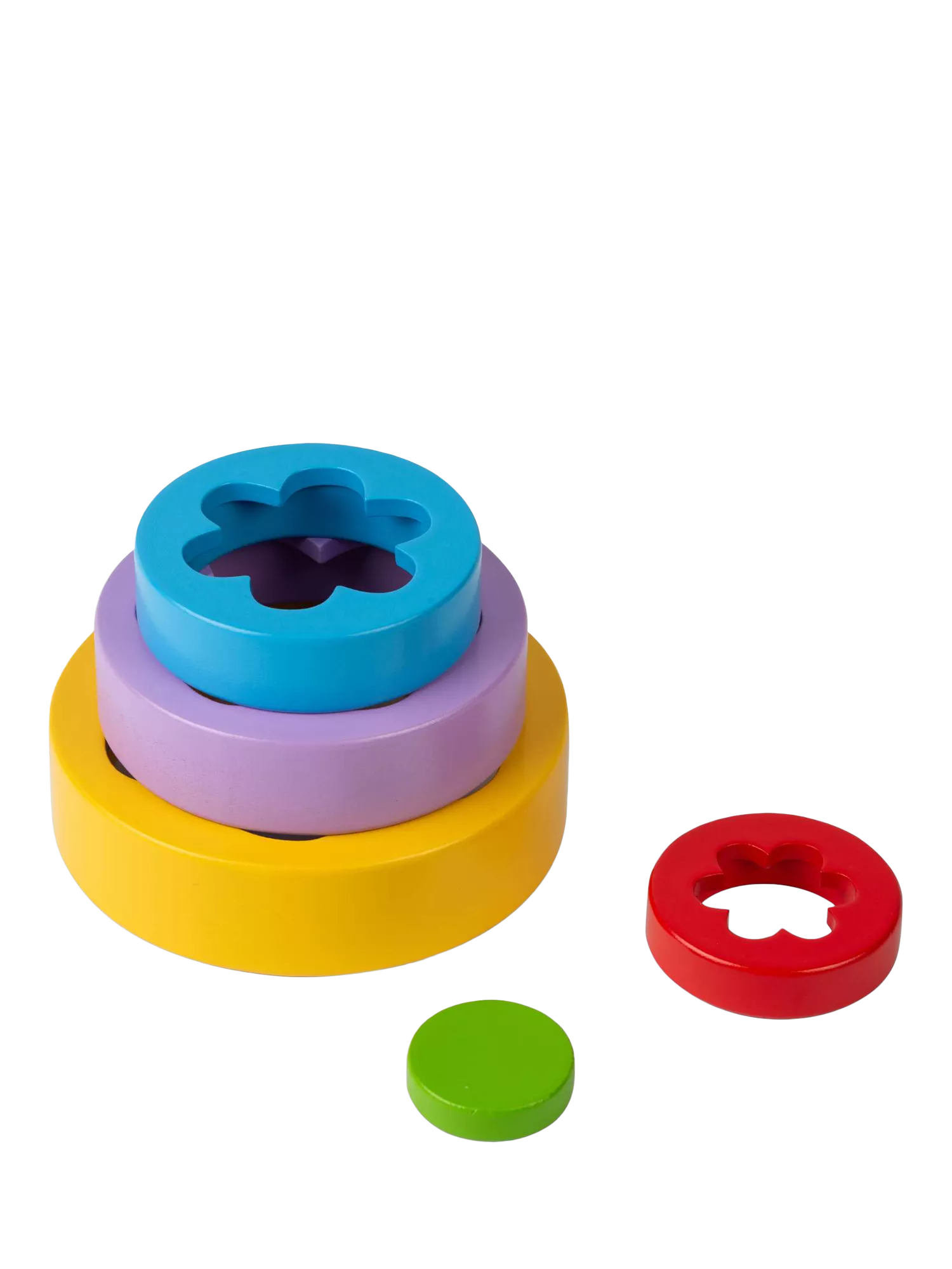 Bigjigs Toys Flower Tower wooden stacking toy with 5 pieces (British brand)