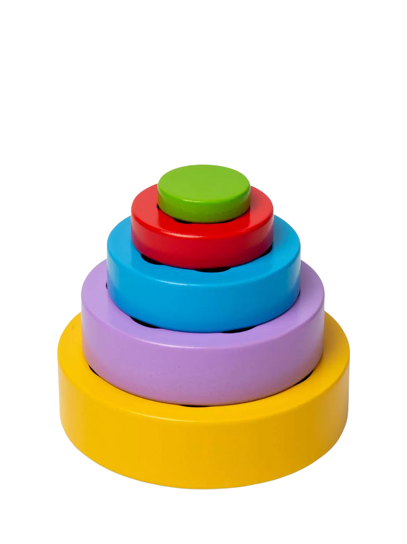Bigjigs Toys Flower Tower wooden stacking toy with 5 pieces (British brand)