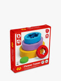 Bigjigs Toys Flower Tower wooden stacking toy with 5 pieces (British brand)